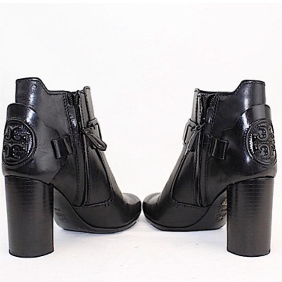 NEW TORY BURCH COLTON GALLEON BLACK LEATHERS BOOTS SIZE 7 - Picture 3 of 7